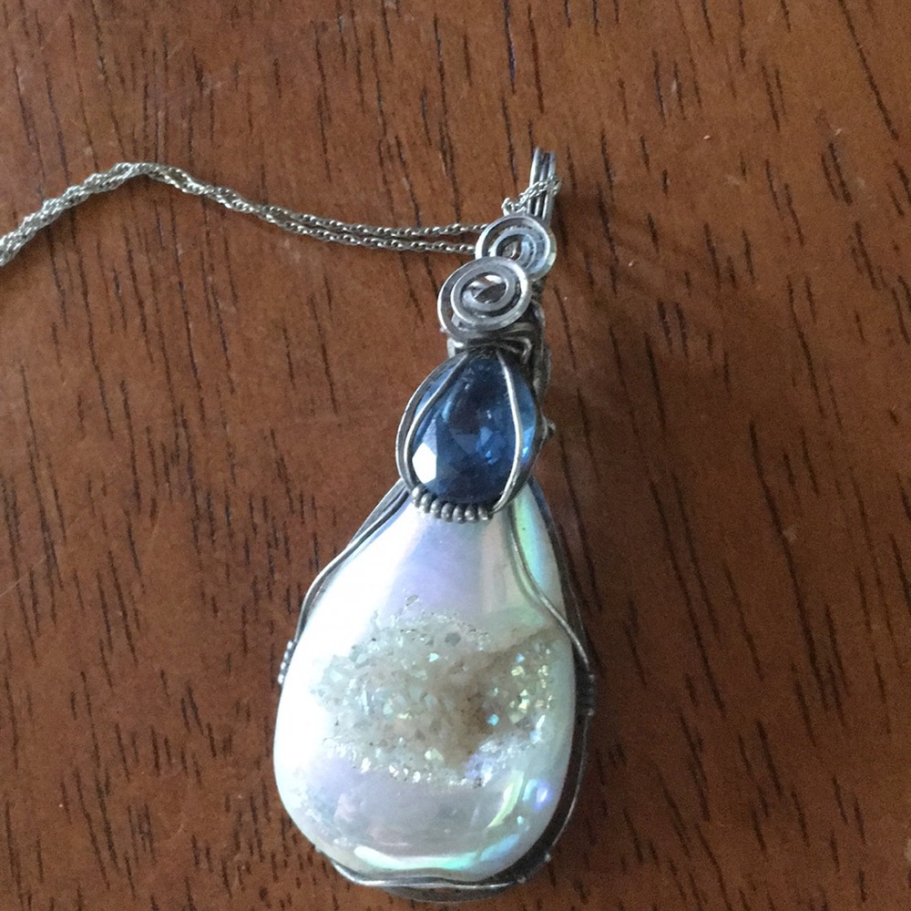 Drusy Boho Quartz and Topaz Necklace